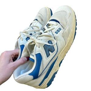 New Balance Men’s 550 Shoes - Sea Salt / Blue Agate 10.5